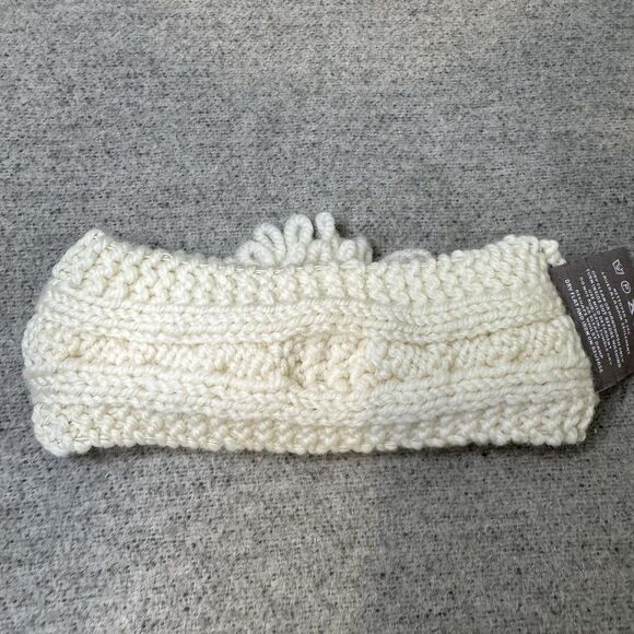 Aran Baby Knit Winter Headband Woollen Mills Merino Wool Ivory Lamb Accent - Picture 6 of 6